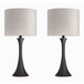 Lenuxe - 24" Metal Table Lamp (Set of 2) - Black And Natural