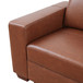 L Shaped 6-Piece Leather Sectional in Brown