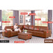 L Shaped 6-Piece Leather Sectional in Brown