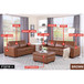 Top Leather Living Room Sofa Set in Brown