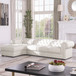 L Shaped Top Leather Sectional in White F8201 by G Furniture