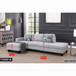 L Shaped Lint 2-Piece Sectional in Gray