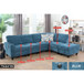 L Shaped 6-Piece Sectional in Blue