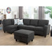 L Shaped 6-Piece Sectional in Black FN44473 by G Furniture