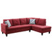 L Shaped 3-Piece Sectional in Red