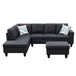 L Shaped Flannel Sectional in Black