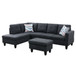 L Shaped Flannel Sectional in Black