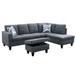 L Shaped 3-Piece Sectional in Dark Gray