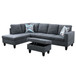 L Shaped 3-Piece Sectional in Dark Gray