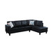 L Shaped Microfiber 3-Piece Sectional in Black