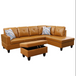 L Shaped Faux Leather Sectional in Ginger F09821A by G Furniture