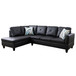 L Shaped Faux Leather 3-Piece Sectional in Black F09824 by G Furniture
