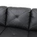 L Shaped Faux Leather 3-Piece Sectional in Black