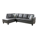 L Shaped Faux Leather Sectional in Dark Gray F09825A by G Furniture