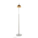 March - Floor Lamp - White Marble And Nickel