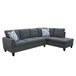 L Shaped Flannel Sectional in Dark Gray