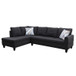 L Shaped Linen Sectional in Black F09706 by G Furniture