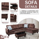 L Shaped Flannel  Sectional in Chocolate