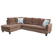 L Shaped Corduroy 3-Piece Sectional in Brown F09709 by G Furniture