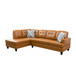 L Shaped Ginger Sectional in Faux Leather