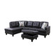 L Shaped Black Sectional in Faux Leather