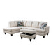 L Shaped White Sectional in Faux Leather