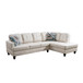 L Shaped White Sectional in Faux Leather