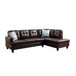 L Shaped Brown Sectional in Faux Leather