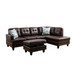 L Shaped Brown Sectional in Faux Leather