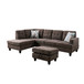 L Shaped Brown Sectional in Corduroy