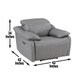 Alpine - Leather Dual Power Recliner - Gray