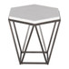 Corvus - End Table With Marble Top Hexagon - White