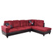 L Shaped Red Sectional in Flannel