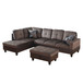 L Shaped Dark Brown Sectional in Flannel