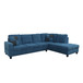 L Shaped Blue Sectional in Flannel