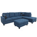 L Shaped Blue Sectional in Linen