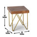 Walter - Brass Inlay End Table - Brown