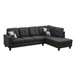 L Shaped Black Gray Sectional in Linen