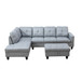 L Shaped Gray 3-Piece Sectional in Linen