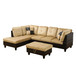 L Shaped Cream Sectional in Flannel
