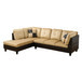 L Shaped Cream Sectional in Flannel F103 by G Furniture