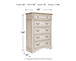 Realyn - Five Drawer Chest - White / Brown / Beige