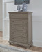 Lettner - Light Gray - Five Drawer Chest - 2-handles