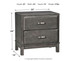 Caitbrook - Gray - Two Drawer Night Stand