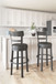 Valebeck -  Tall Upholstered Swivel Barstool