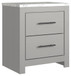 Cottonburg - Light Gray / White - Two Drawer Night Stand