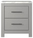 Cottonburg - Light Gray / White - Two Drawer Night Stand