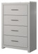 Cottonburg - Light Gray / White - Four Drawer Chest