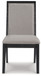 Foyland - Light Gray / Black - Dining Uph Side Chair (Set of 2)