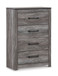 Bronyan - Dark Gray - Four Drawer Chest